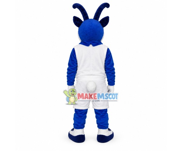 Blue & White Antelope Athlete Mascot Costume Blue & White Antelope Athlete Mascot Costume
