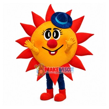 Gorgeous Sun With Top Hat Cartoon Mascot Costume Gorgeous Sun With Top Hat Cartoon Mascot Costume