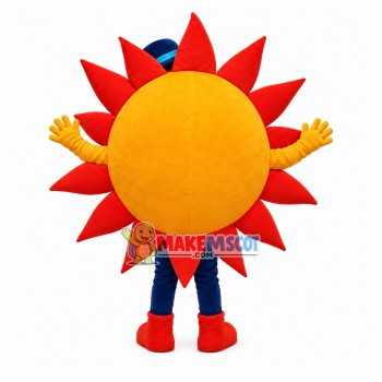 Gorgeous Sun With Top Hat Cartoon Mascot Costume Gorgeous Sun With Top Hat Cartoon Mascot Costume