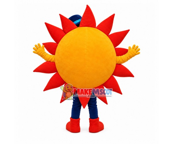 Gorgeous Sun With Top Hat Cartoon Mascot Costume Gorgeous Sun With Top Hat Cartoon Mascot Costume