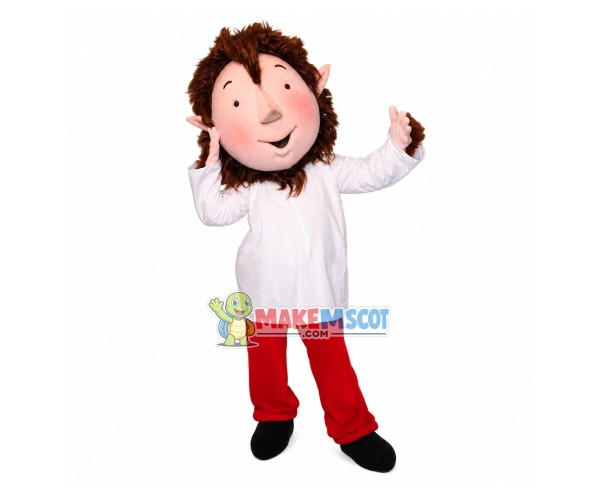 Narcissistic Elf With Thick Hair Mascot Costume Narcissistic Elf With Thick Hair Mascot Costume