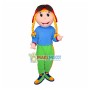 Brightly Dressed Golden Braid Kid Mascot Costume