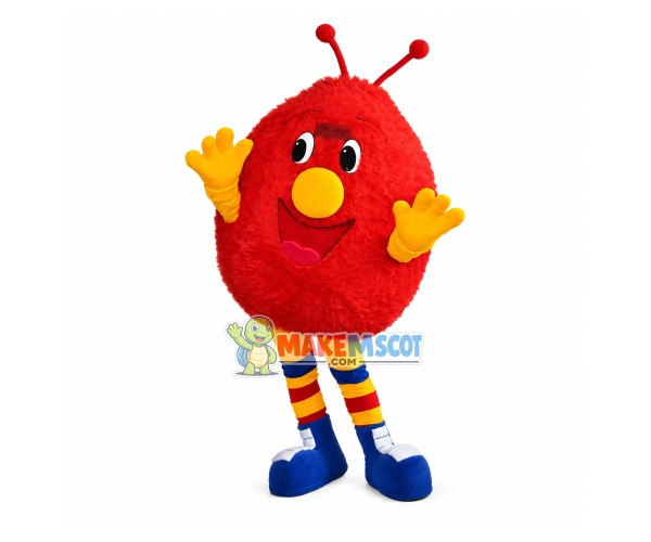 Red Fur Monster With Tentacles Mascot Costume Red Fur Monster With Tentacles Mascot Costume