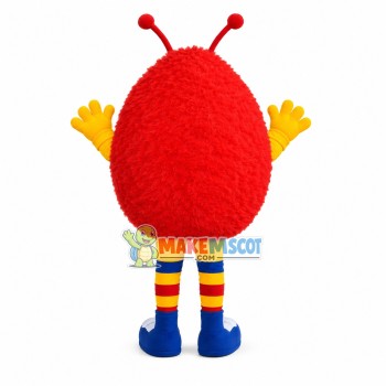 Red Fur Monster With Tentacles Mascot Costume Red Fur Monster With Tentacles Mascot Costume