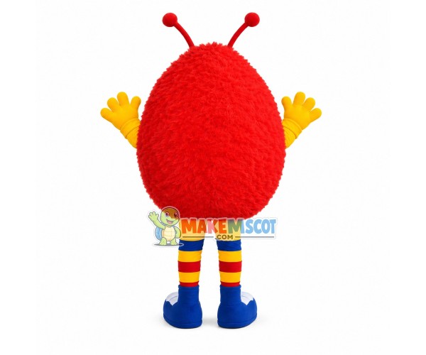 Red Fur Monster With Tentacles Mascot Costume Red Fur Monster With Tentacles Mascot Costume