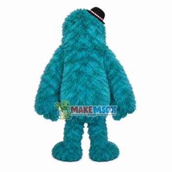 Dark Green Hairy Monster Cartoon Mascot Costume Dark Green Hairy Monster Cartoon Mascot Costume