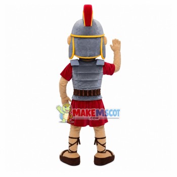 Young Soldier In Armor Mascot Costume
