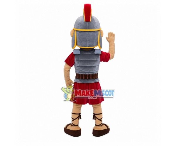 Young Soldier In Armor Mascot Costume