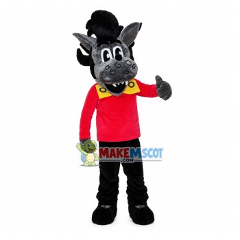 Standing Style The Black Horse Mascot Costume Standing Style The Black Horse Mascot Costume