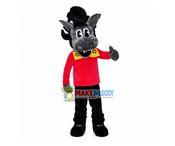 Standing Style The Black Horse Mascot Costume Standing Style The Black Horse Mascot Costume