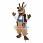 Excited Antelope In Ethnic Vest Mascot Costume
