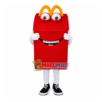 Cartoon Smiley Red Paper Box Mascot Costume