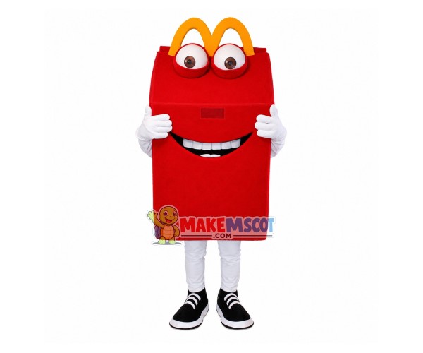 Cartoon Smiley Red Paper Box Mascot Costume Cartoon Smiley Red Paper Box Mascot Costume