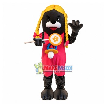 Pacifier Sea Lion Holding Lollipop Mascot Costume