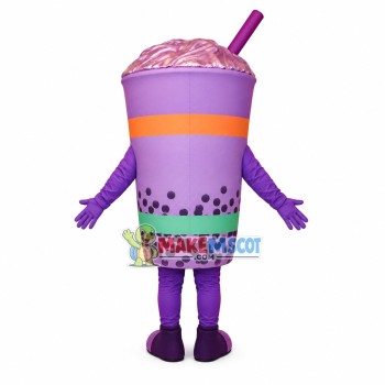 Cup of Taro-flavored Bubble Tea Mascot Costume Cup of Taro-flavored Bubble Tea Mascot Costume