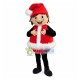 Cheerful Boy In Christmas Plush Vest Mascot Costume
