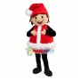 Cheerful Boy In Christmas Plush Vest Mascot Costume