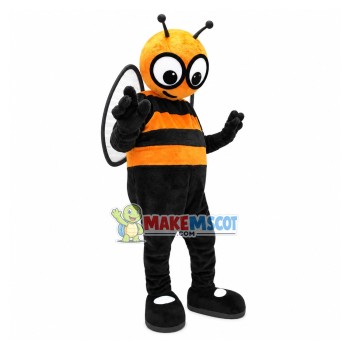 Flying Bee With Transparent Wings Mascot Costume Flying Bee With Transparent Wings Mascot Costume