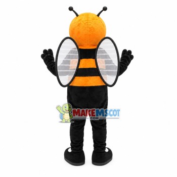 Flying Bee With Transparent Wings Mascot Costume Flying Bee With Transparent Wings Mascot Costume