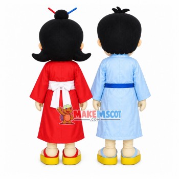The Couple In Japanese Traditional Kimono Mascot Costume The Couple In Japanese Traditional Kimono Mascot Costume