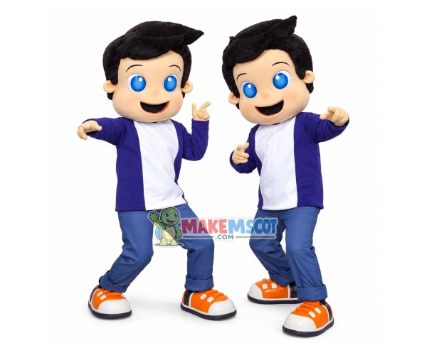 Blue-eyed Twin Brothers In The Same Suit Mascot Costume Blue-eyed Twin Brothers In The Same Suit Mascot Costume
