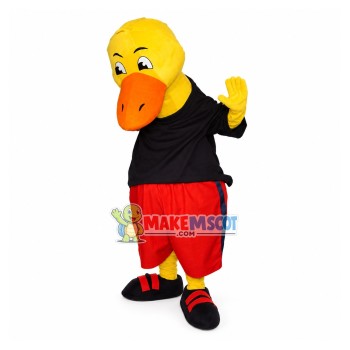 The Yellow Duck In Fat Pants Mascot Costume