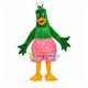 Green Chicken In The Pink Printed Shorts Mascot Costume Green Chicken In The Pink Printed Shorts Mascot Costume