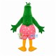 Green Chicken In The Pink Printed Shorts Mascot Costume Green Chicken In The Pink Printed Shorts Mascot Costume