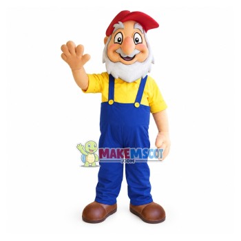 Service Station White Beard Grandpa Mascot Costume Service Station White Beard Grandpa Mascot Costume