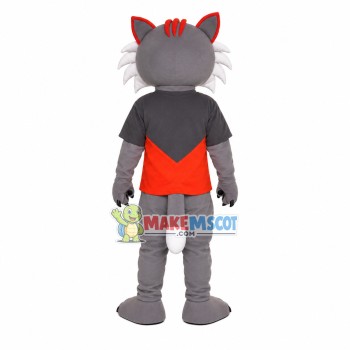 Grey Cat In Breathable Top Mascot Costume Grey Cat In Breathable Top Mascot Costume