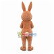 Khaki Plush Rabbit In Good Mood Mascot Costume Khaki Plush Rabbit In Good Mood Mascot Costume