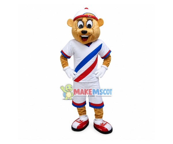 Baseball Catcher Brown Bear Mascot Costume Baseball Catcher Brown Bear Mascot Costume