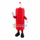 Pointed Top Red Drawing Pencil Mascot Costume Pointed Top Red Drawing Pencil Mascot Costume