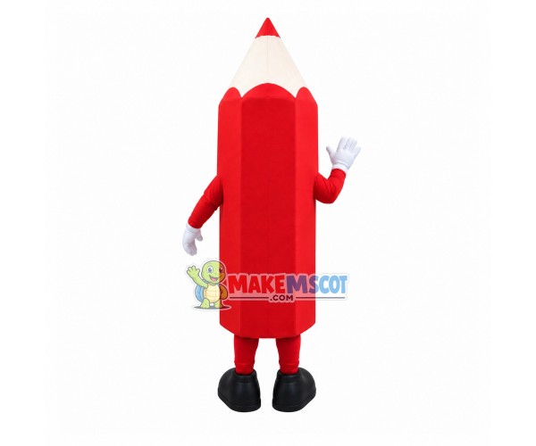 Pointed Top Red Drawing Pencil Mascot Costume Pointed Top Red Drawing Pencil Mascot Costume