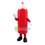 Pointed Top Red Drawing Pencil Mascot Costume