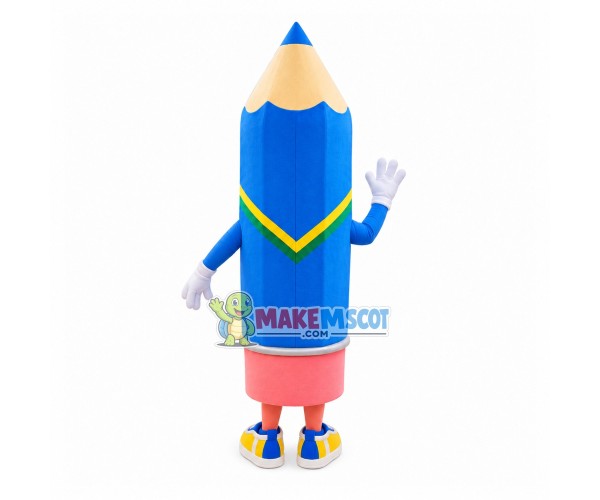 Blue Pencil Mascot Costume For Stationery Store Blue Pencil Mascot Costume For Stationery Store