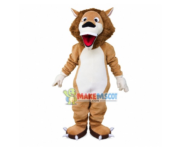 Surprised Lion With Open Mouth Mascot Costume Surprised Lion With Open Mouth Mascot Costume
