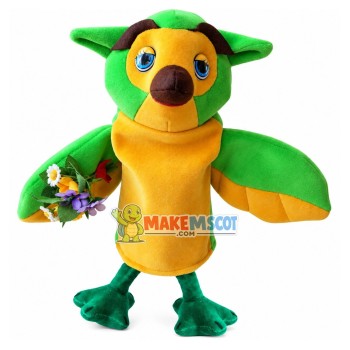 Pretty Lark Holding Bunch of Flowers Mascot Costume Pretty Lark Holding Bunch of Flowers Mascot Costume