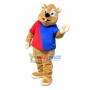 Friendly Beaver In Color Block Top Mascot Costume
