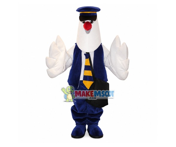 Police Officer White Goose On Mission Mascot Costume Police Officer White Goose On Mission Mascot Costume