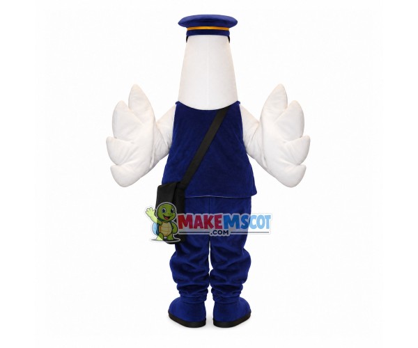 Police Officer White Goose On Mission Mascot Costume Police Officer White Goose On Mission Mascot Costume