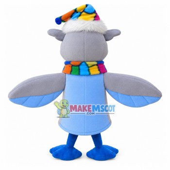 Owl Puppet Wearing Colorful Scarf Mascot Costume Owl Puppet Wearing Colorful Scarf Mascot Costume