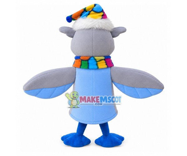 Owl Puppet Wearing Colorful Scarf Mascot Costume Owl Puppet Wearing Colorful Scarf Mascot Costume