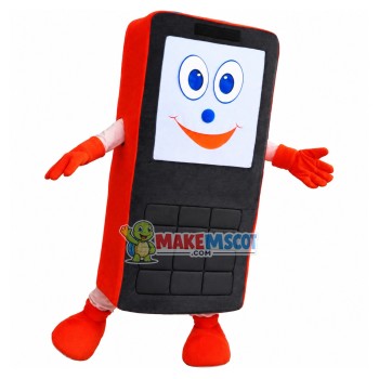 Old Style Red Button Phone Mascot Costume