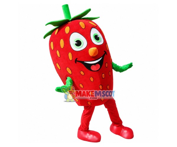 Big Fresh Cartoon Strawberry Mascot Costume Big Fresh Cartoon Strawberry Mascot Costume