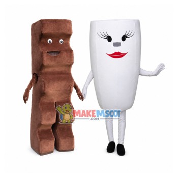 Perfectly Matched Chocolate Milk Cartoon Mascot Costume