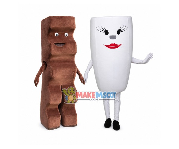 Perfectly Matched Chocolate Milk Cartoon Mascot Costume Perfectly Matched Chocolate Milk Cartoon Mascot Costume