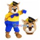 Police Station Tiger In Yellow Uniform Mascot Costume