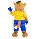 Police Station Tiger In Yellow Uniform Mascot Costume