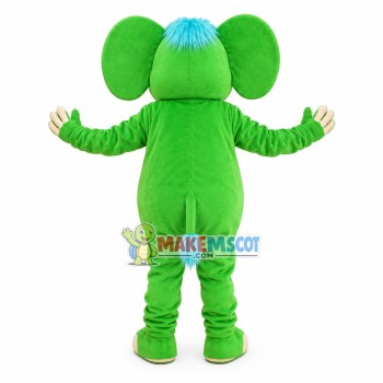 Happy Running Green Elephant Baby Mascot Costume Happy Running Green Elephant Baby Mascot Costume